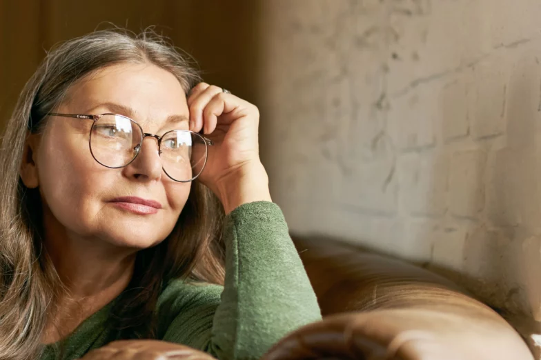 A middle-aged woman with mood disorder